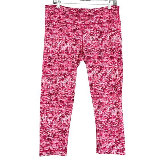 90 Degrees By Reflex Pink Printed Highwaisted Activewear Womens Leggings XL - Picture 1 of 6